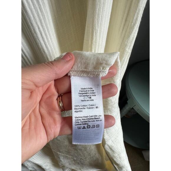 JCrew Airy Gauze Dress Womens Size Large White CI269 Tiered Cottagecore - Picture 6 of 9